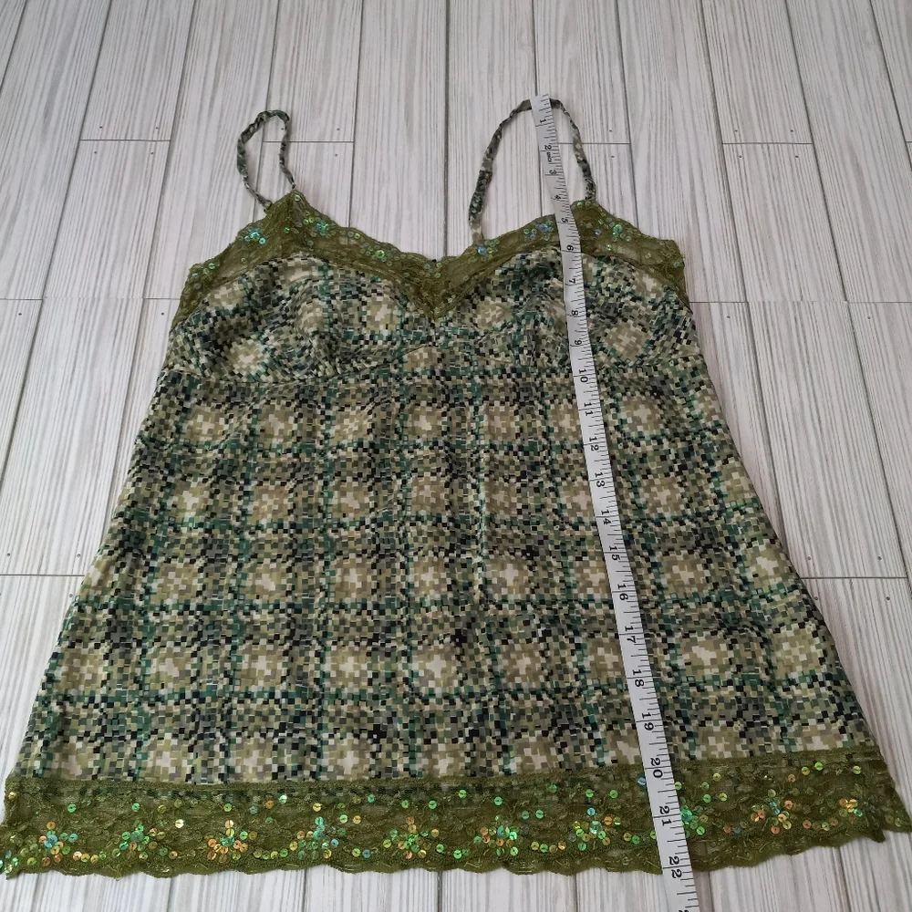 Y2K Karen Kane Lace & Sequins 100% Silk Fairy Grunge Camisole - Picture 7 of 8